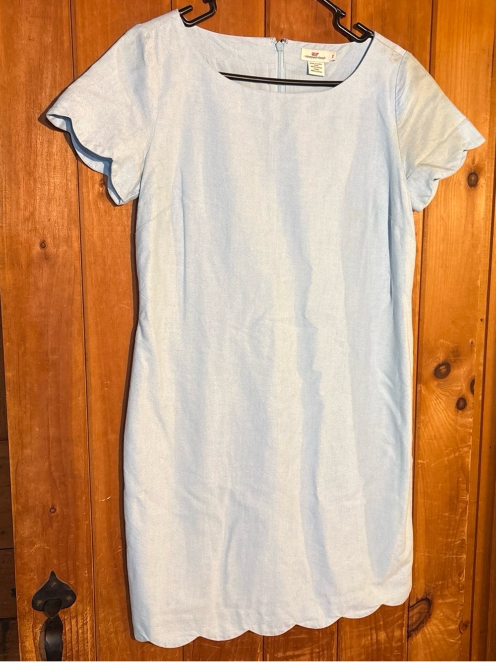 Vineyard Vines Light Blue Scallop Hem Women's Dress